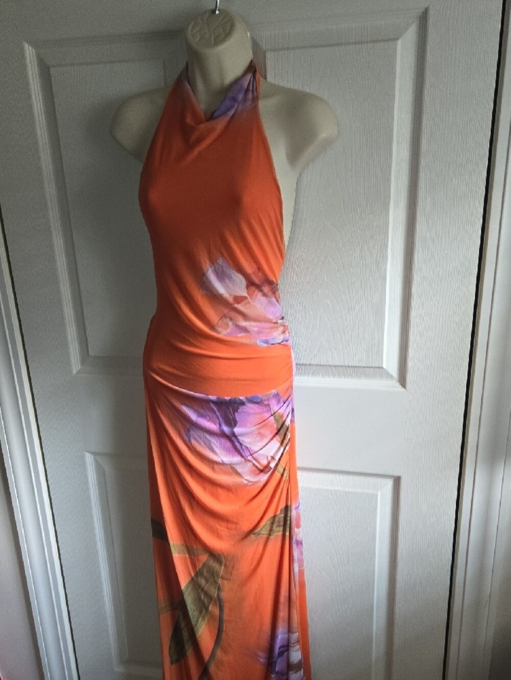 ASOS Orange Floral Halter Maxi Dress - Picture 5 of 6